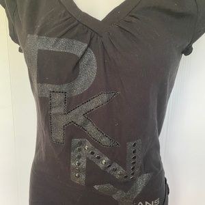 DKNY jeans black  logo T-shirt size Large